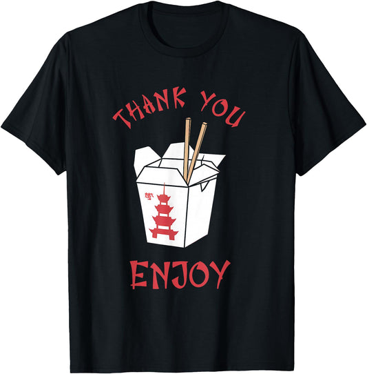 Chinese Takeaway Food Box Funny Thank You Enjoy Asian