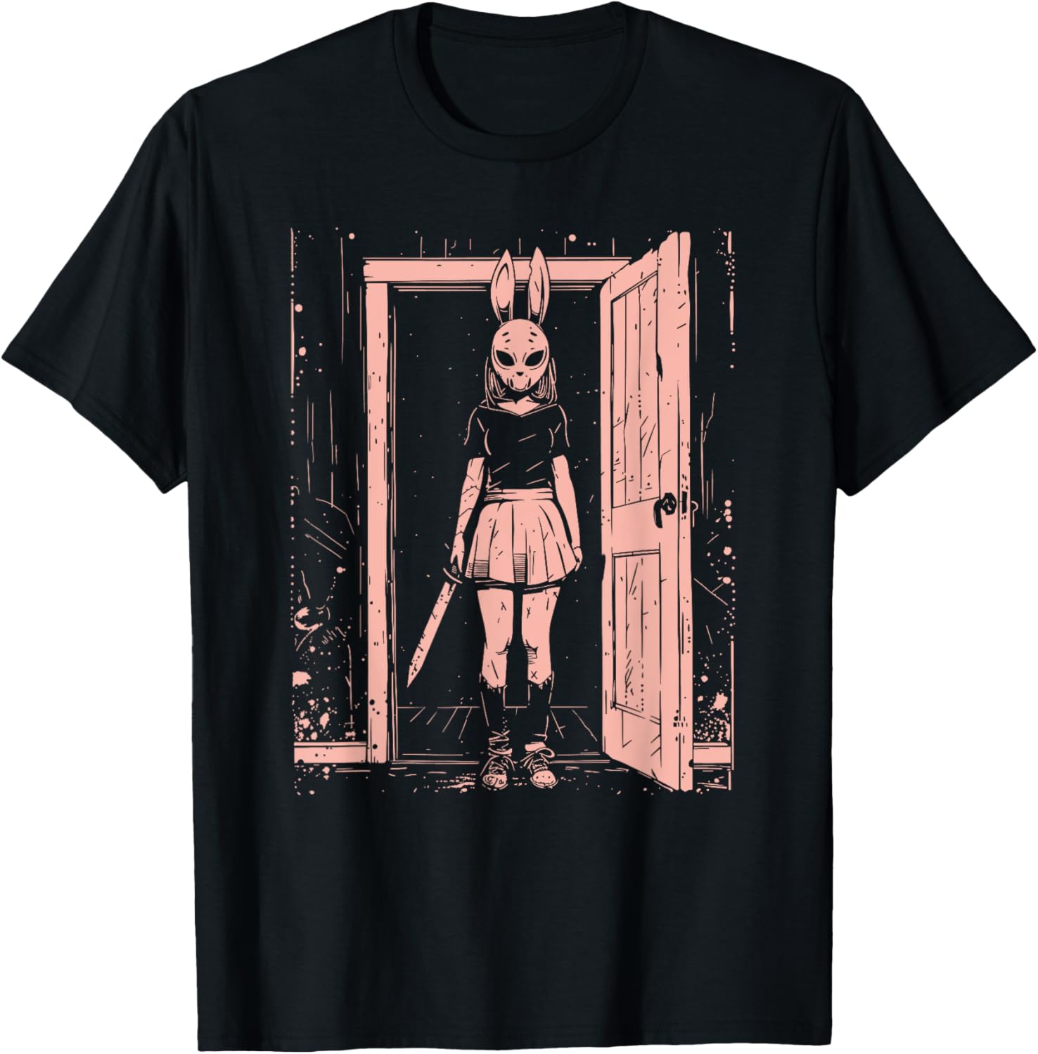Creepy Girl Bunny Mask Slasher Pastel Goth Anime Horror
