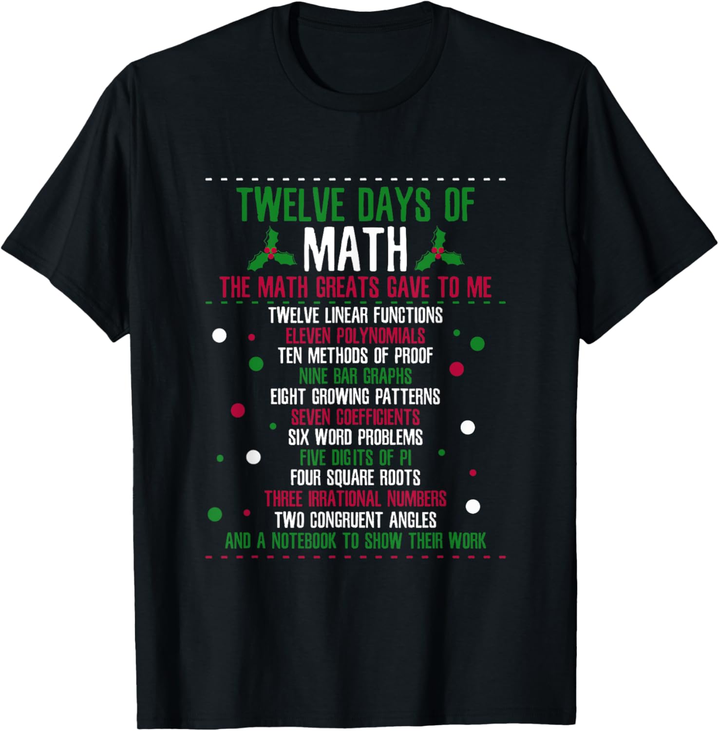 Christmas 12days of Math T-Shirt