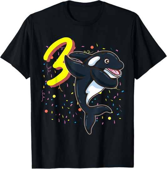 3 Year Old Orca Whale Birthday T-Shirt
