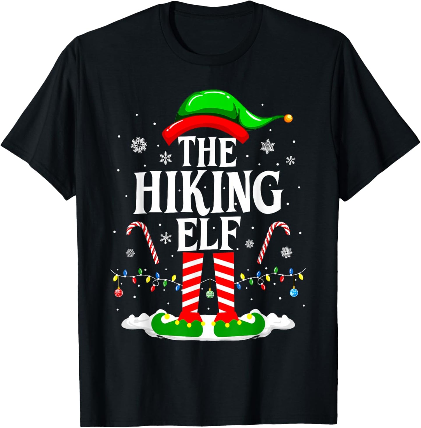 The Hiking Elf Xmas Funny Matching Family Group Christmas