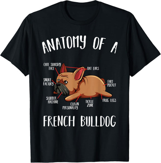 Anatomy Of A French Bulldog Frenchie Dog Lover Pet Animal T-Shirt