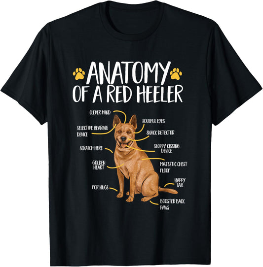 Anatomy Of A Red Heeler Australian Cattle Dog T-Shirt