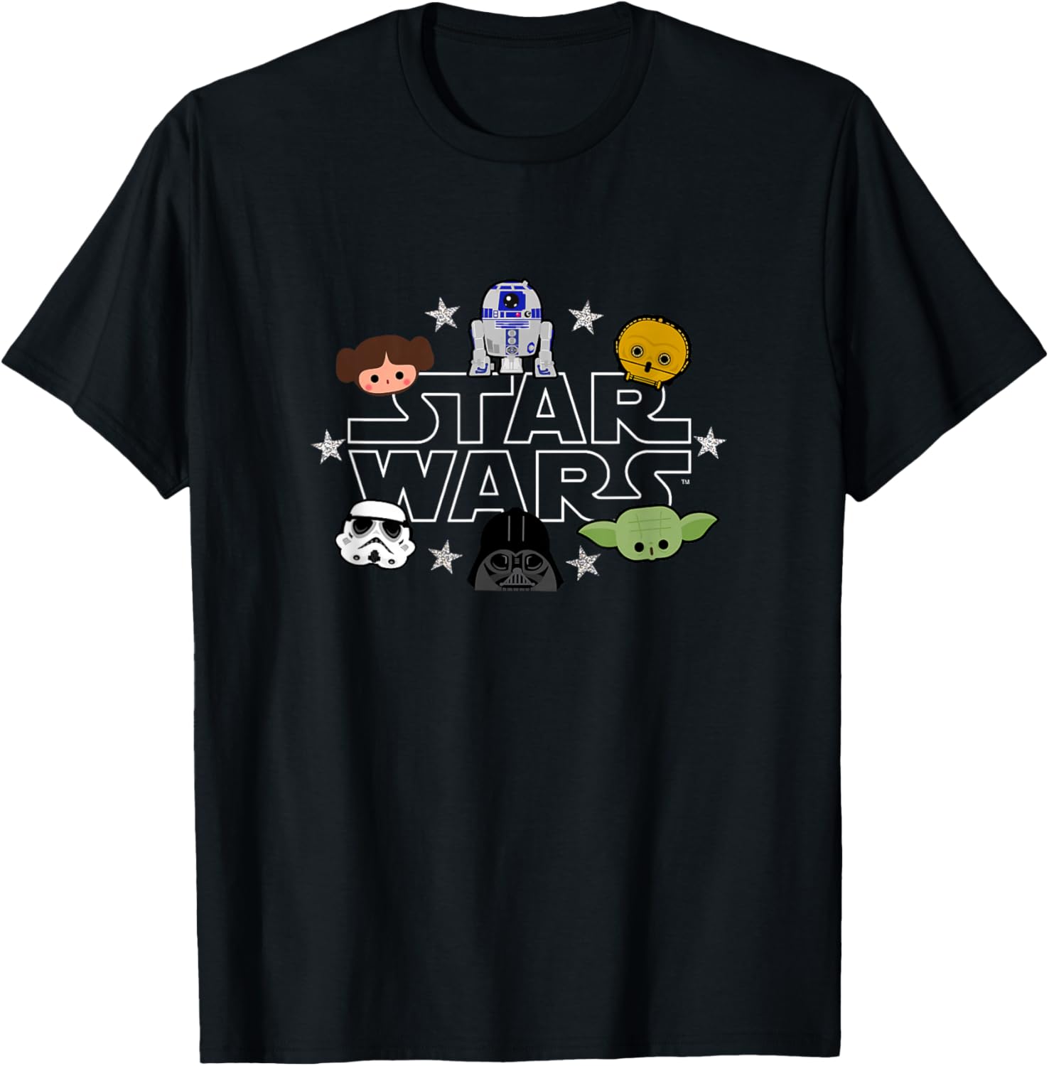 Star Wars Retro Cute Classic Chibi Character Stars Logo