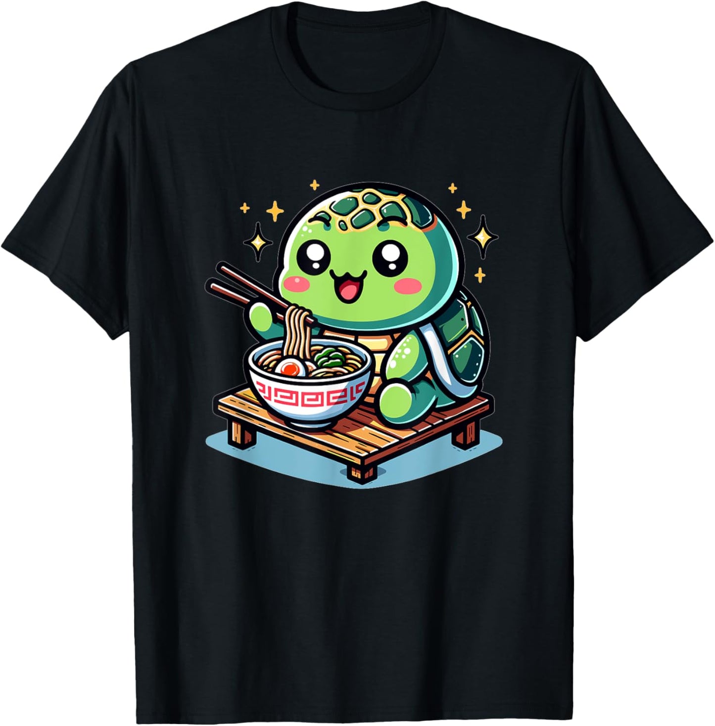 Cute Japanese Kawaii Chibi Sea Turtle Eating Ramen