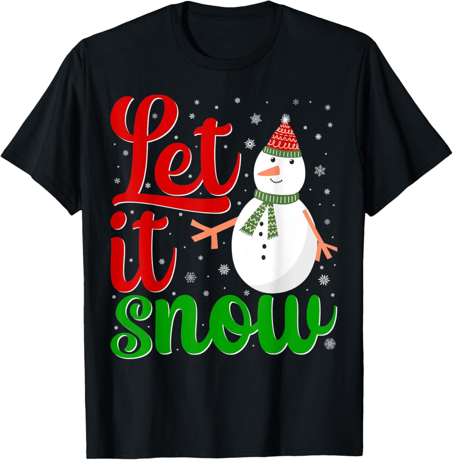 Let it snow snowman Christmas snow Santa snowflakes
