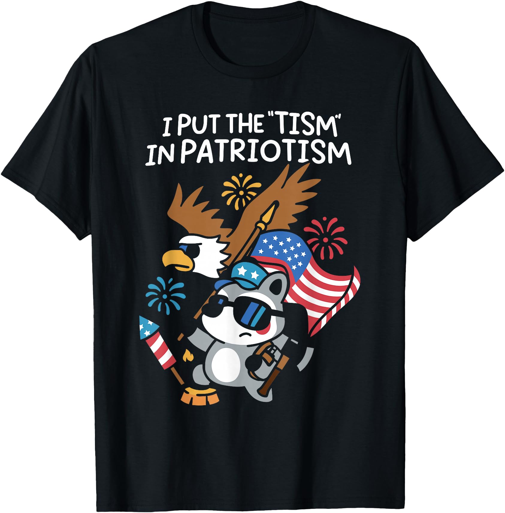 I Put The Tism in Patriotism Athletic Eagle