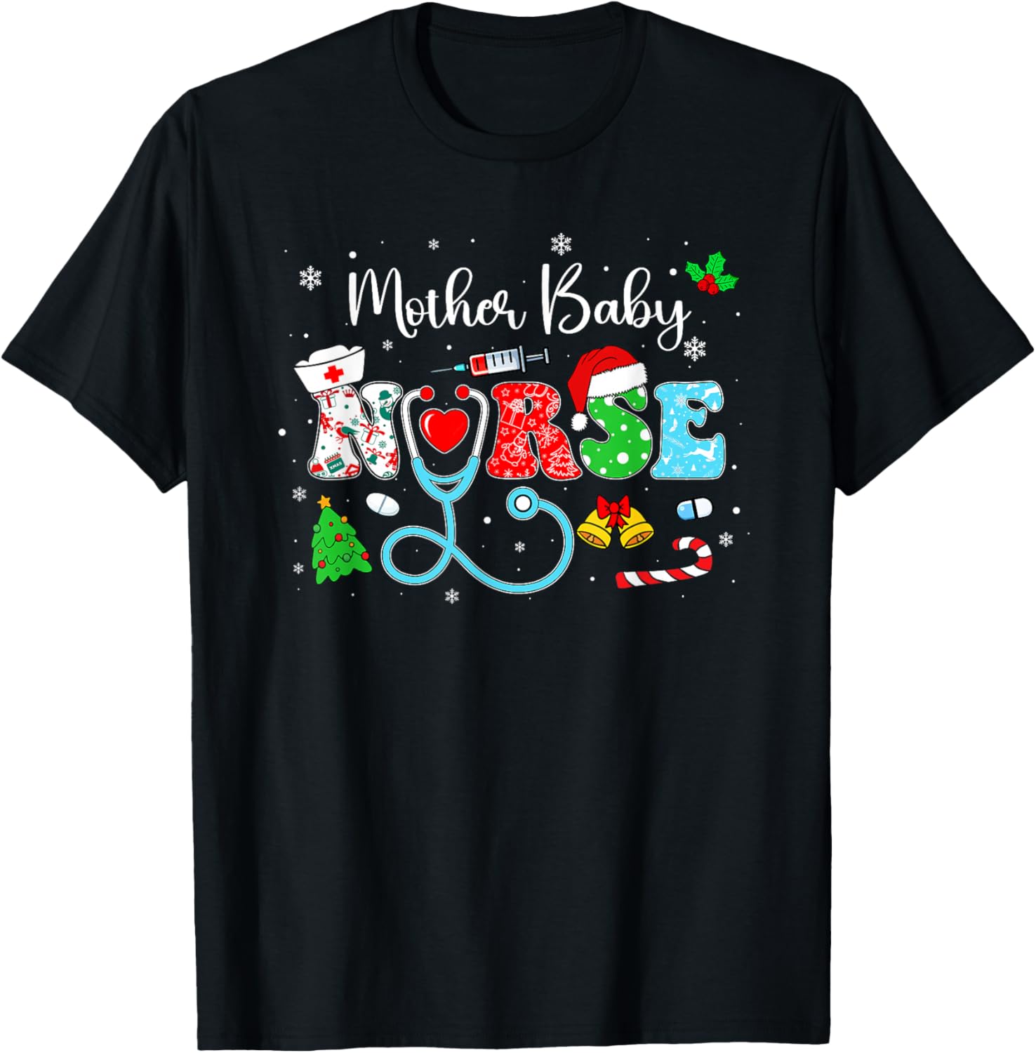 Groovy Mother Baby Nurse Christmas Matching Xmas Nurse Women