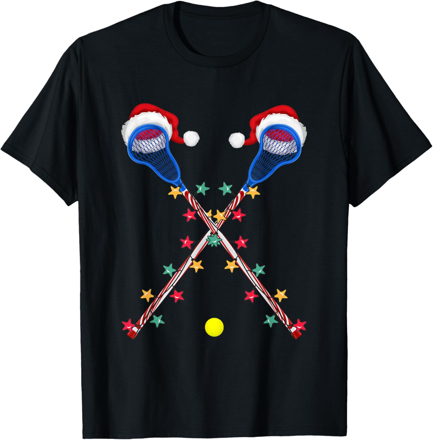 Lacrosse Santa Hat Christmas Lights Funny Sport Lover Xmas