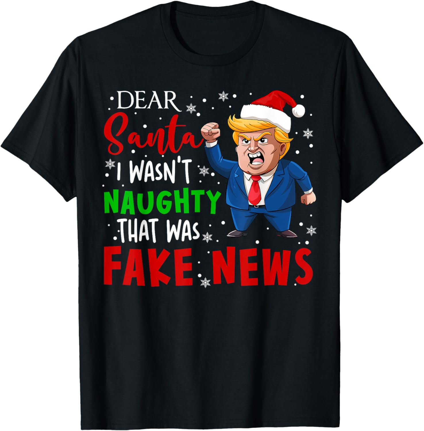 Trump Christmas Pajamas Dear Santa Fake News Funny Xmas