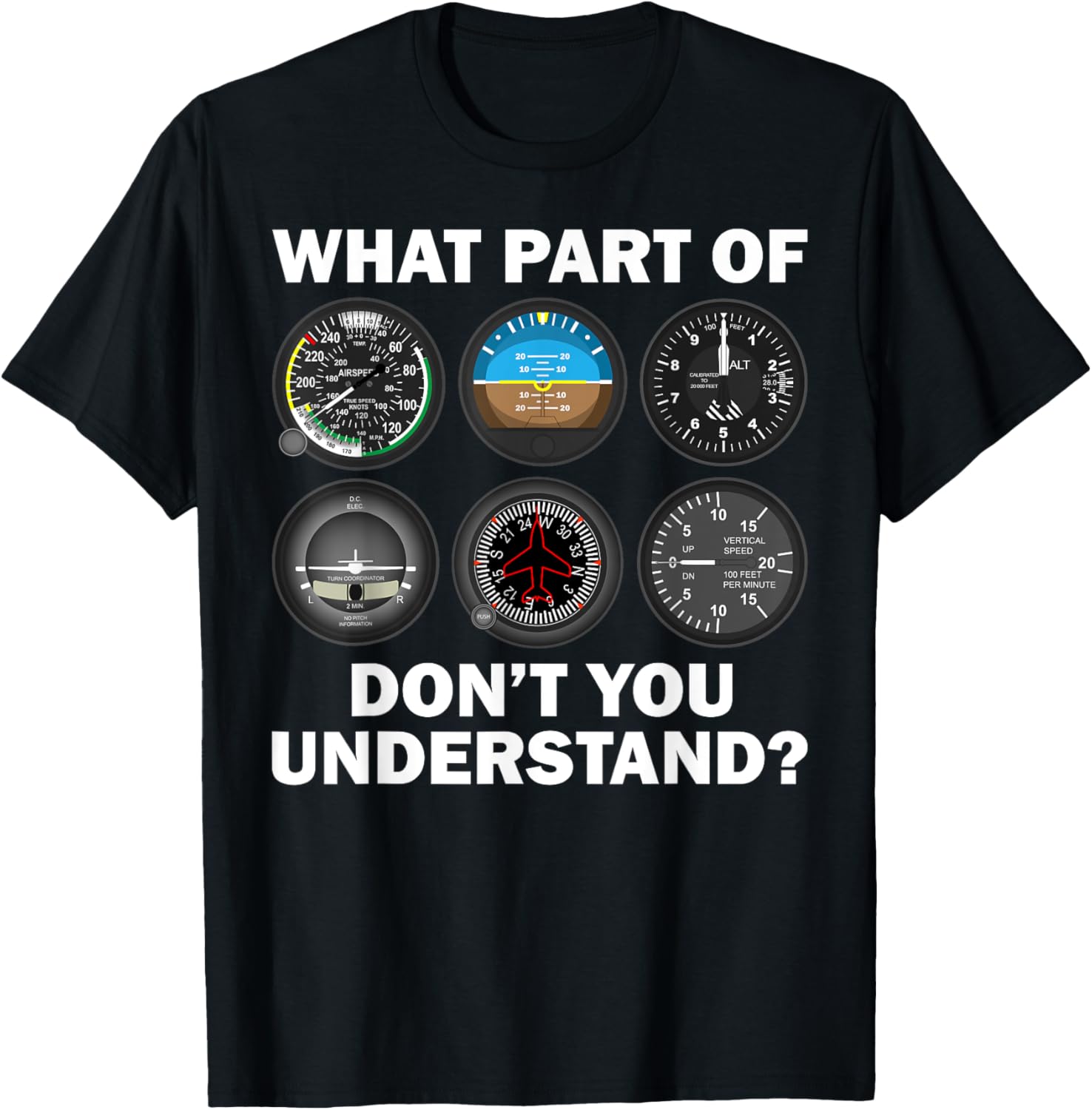 Funny Pilot Art Men Women Aviation Airline Pilot Instruments
