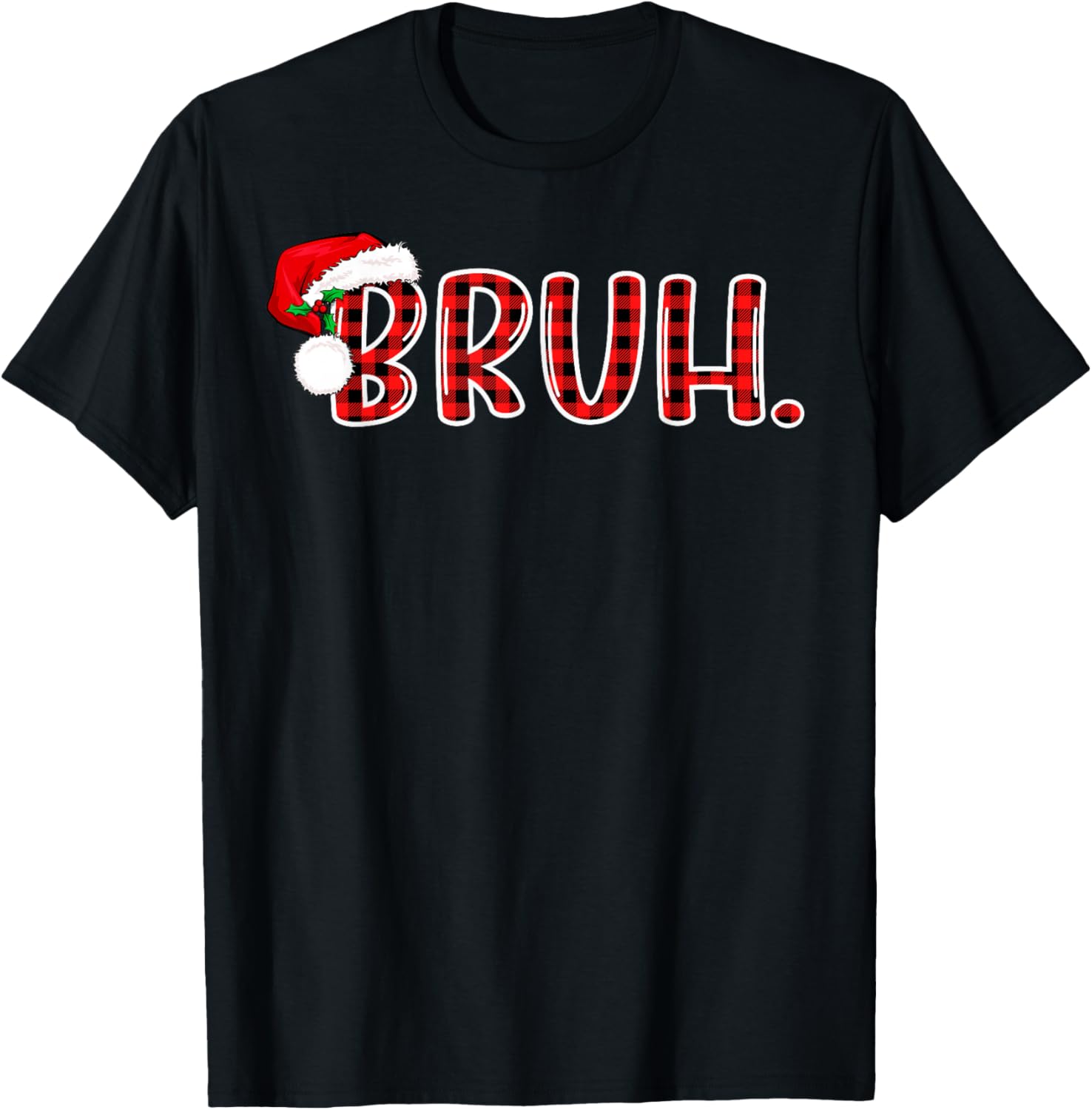 Bruh Funny Christmas Plaid Teens Boys Kids Xmas Pajamas