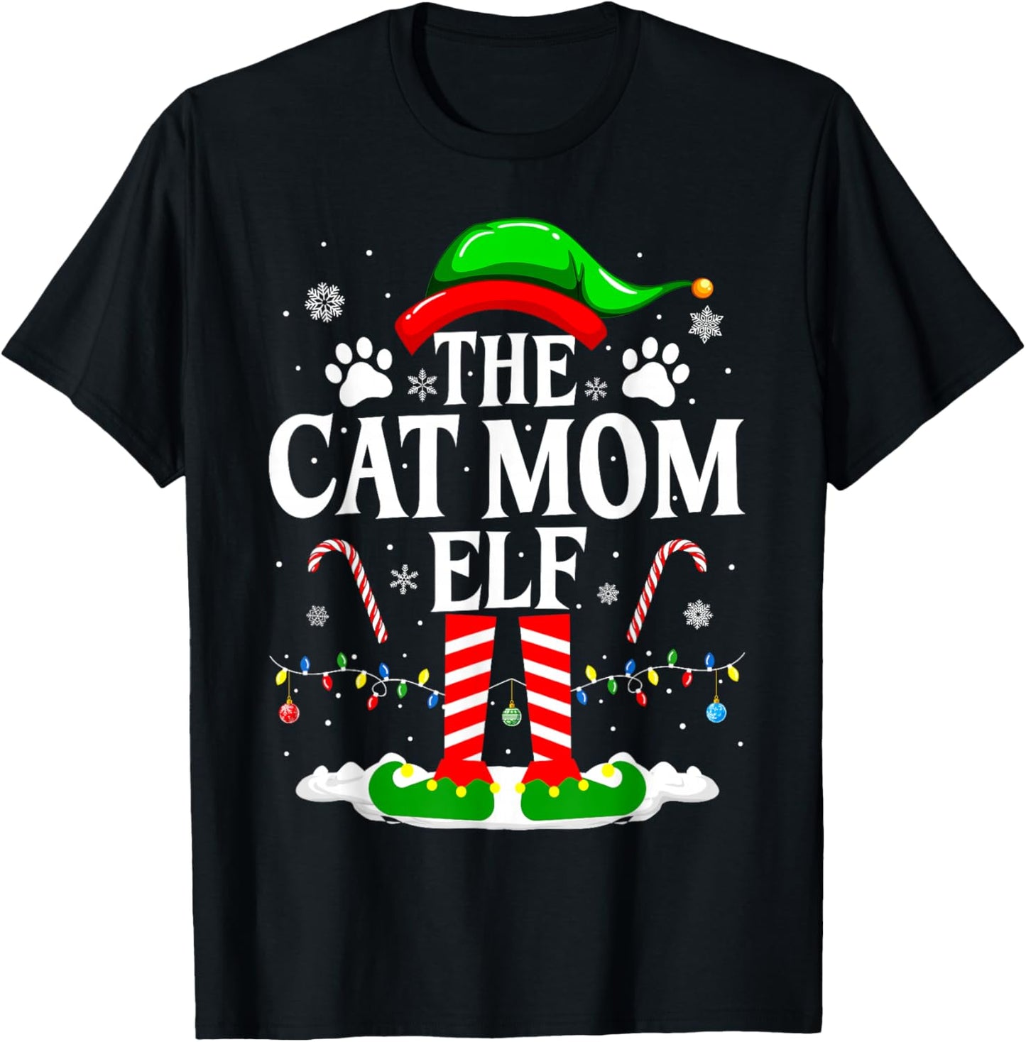 The Cat Mom Elf Xmas Funny Cats lover Christmas Cat Mom