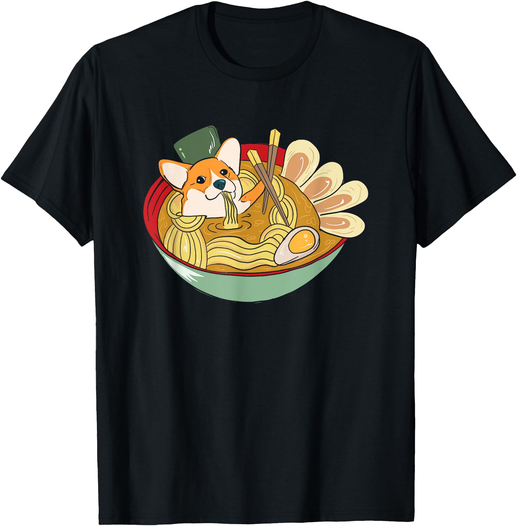 Kawaii Ramen Corgi DOG Shirt Japanese Noodles Gift TShirt