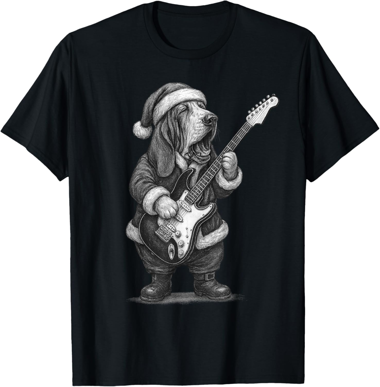 Basset Hound Playing Guitar Christmas Dog Lover