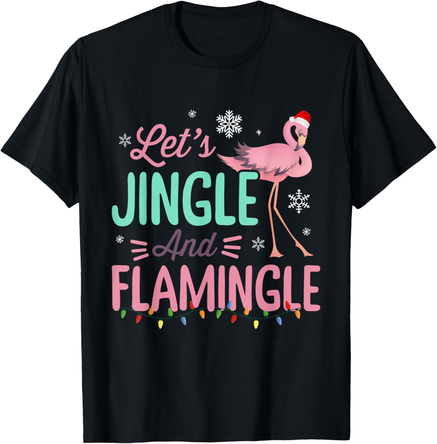 Funny Let's Jingle and Flamingle shirt - Xmas Flamingo Lover
