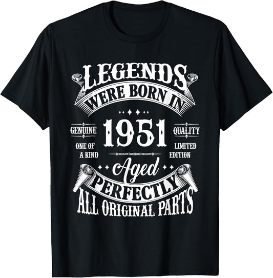 75th Birthday Shirt Vintage Born In 1951 75 Years Old B-day