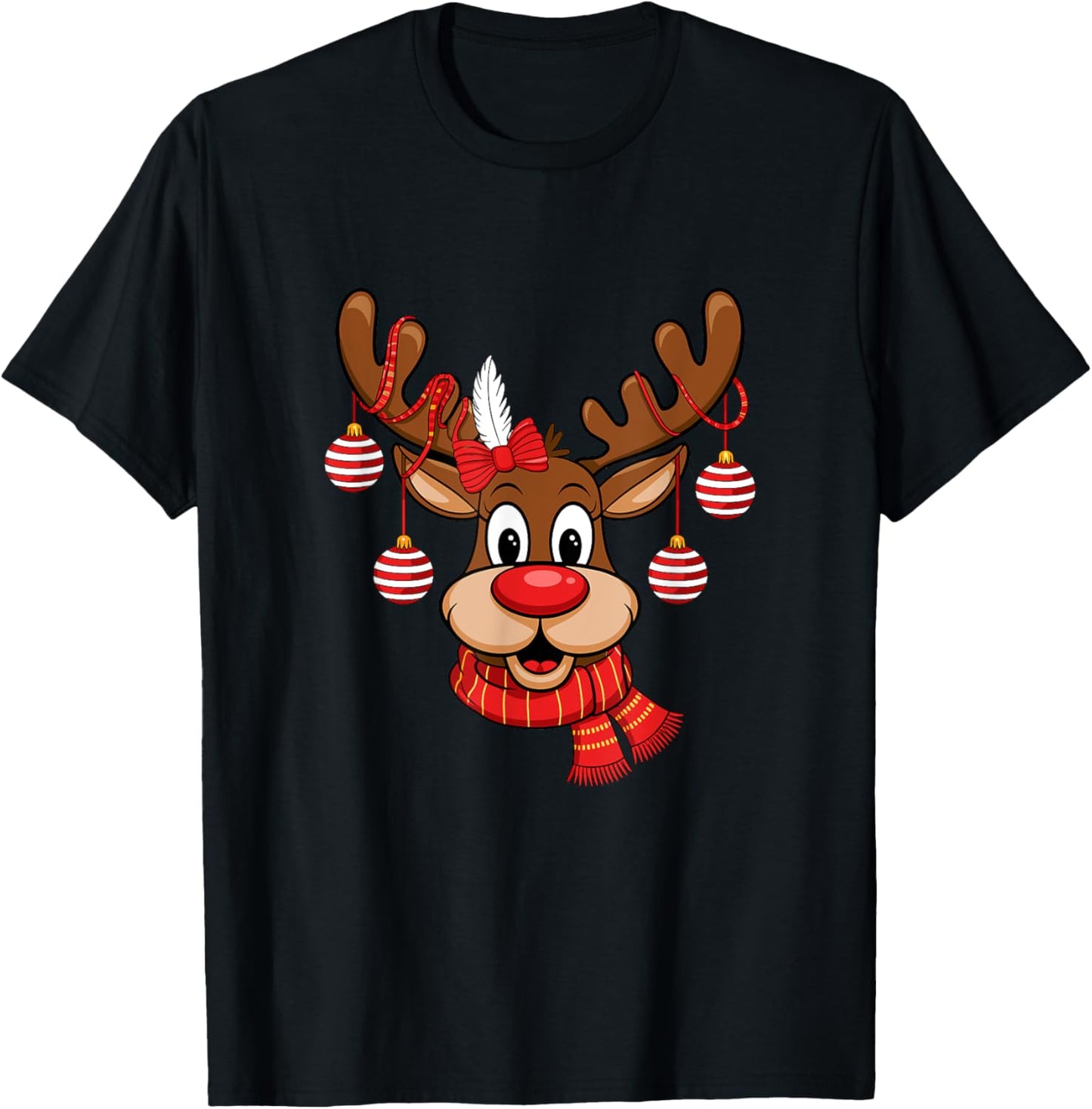 Cute Reindeer Christmas Red Nose Rudolph Xmas Kids Adult