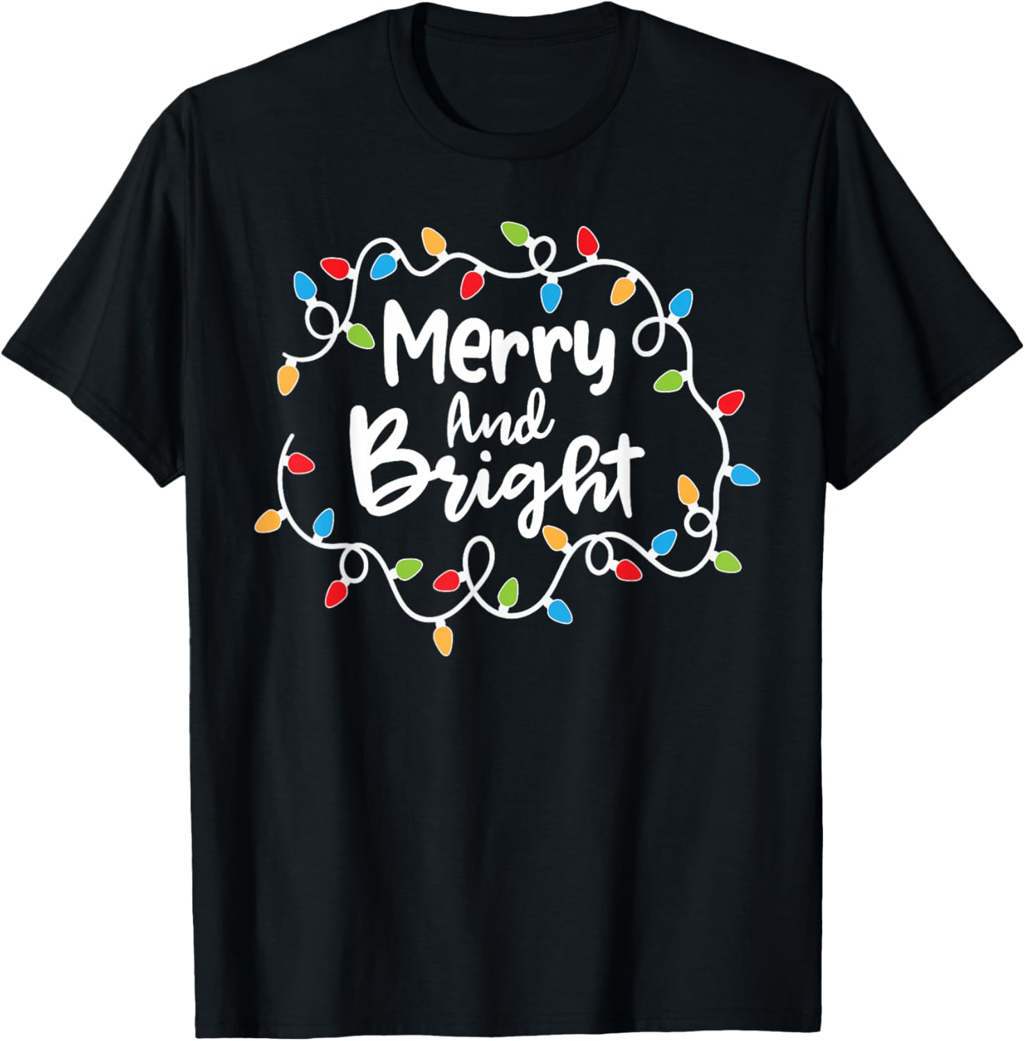 Merry And Bright Santa Christmas Xmas Lights Pajamas Holiday