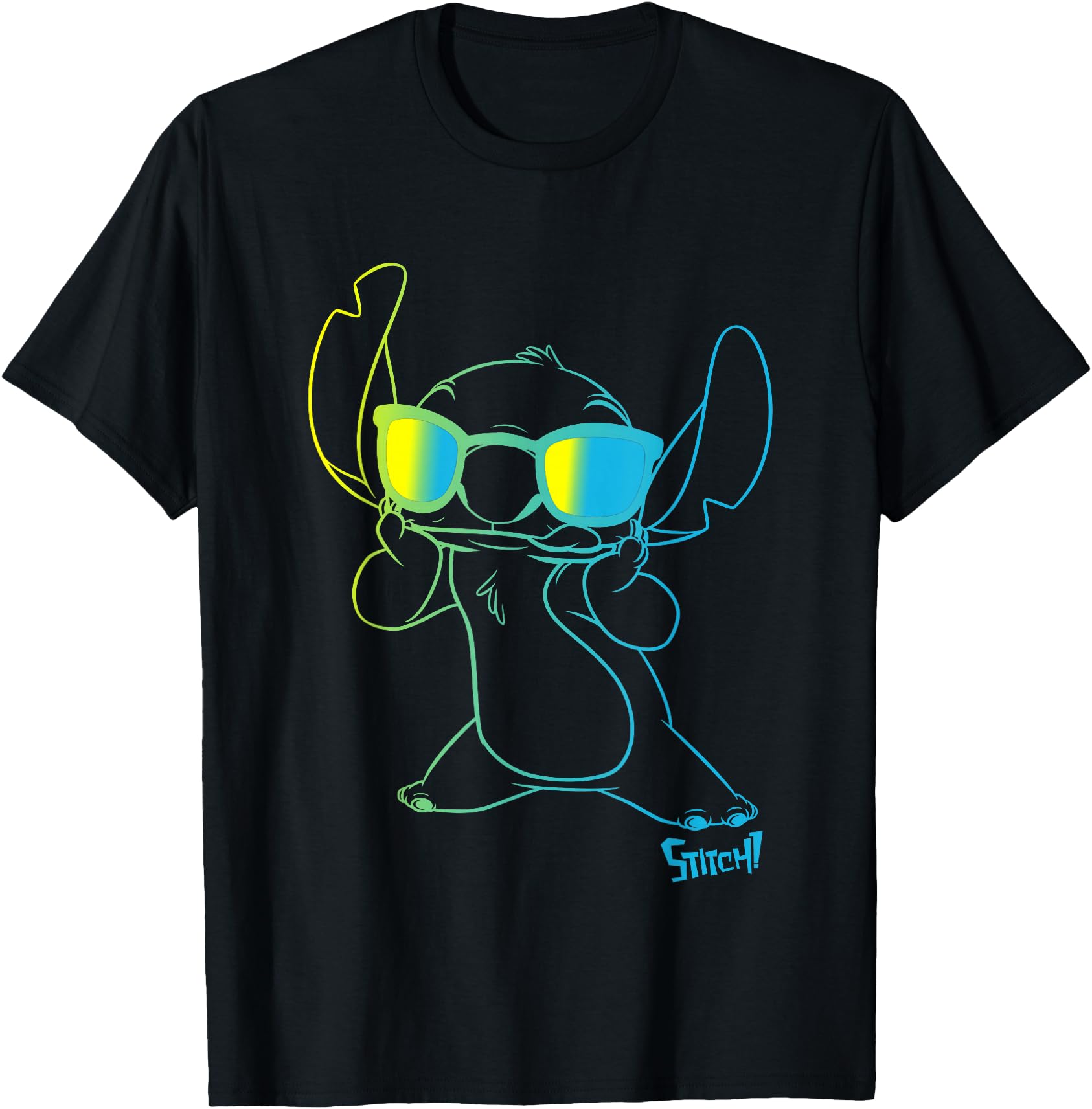 Disney Lilo & Stitch Cool Stitch Neon Outline Chest Portrait