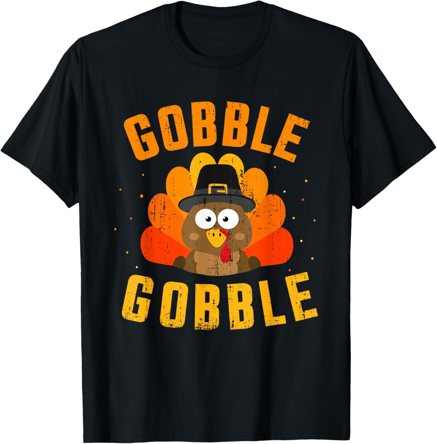 Funny gobble with cute turkey for thanksgiving dinner