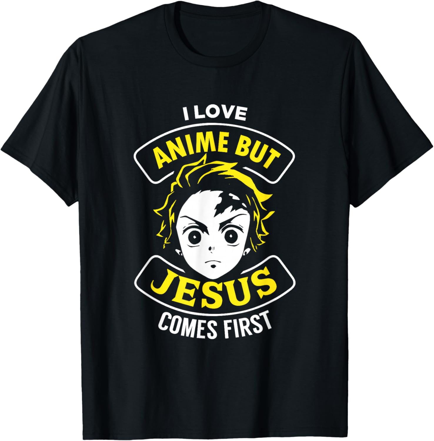 I Love Anime But Jesus Comes First - Christian Japan Yellow