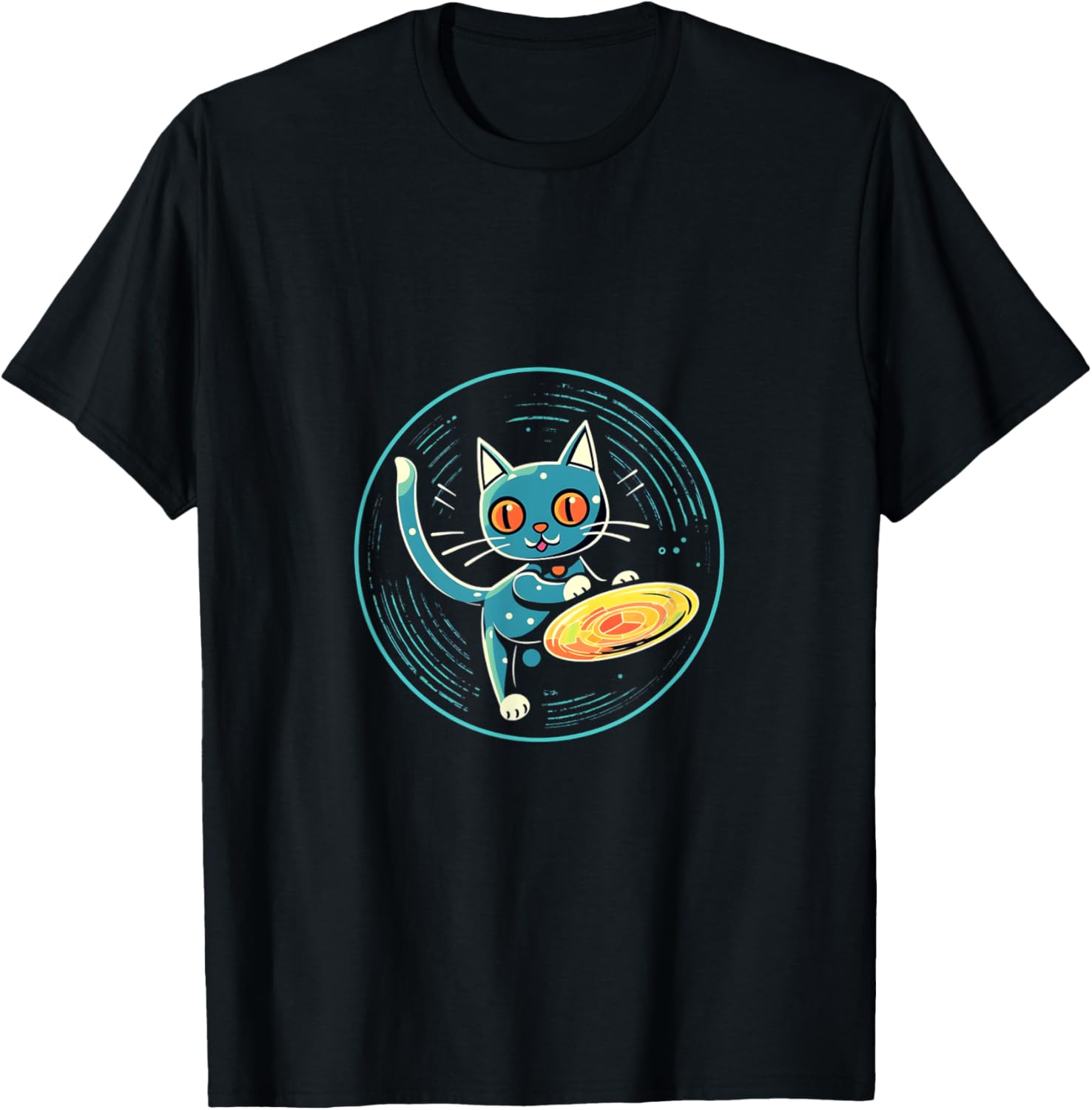 Cat Playing Frisbee Disc Golf Player Discgolfer Disc Golfing T-Shirt