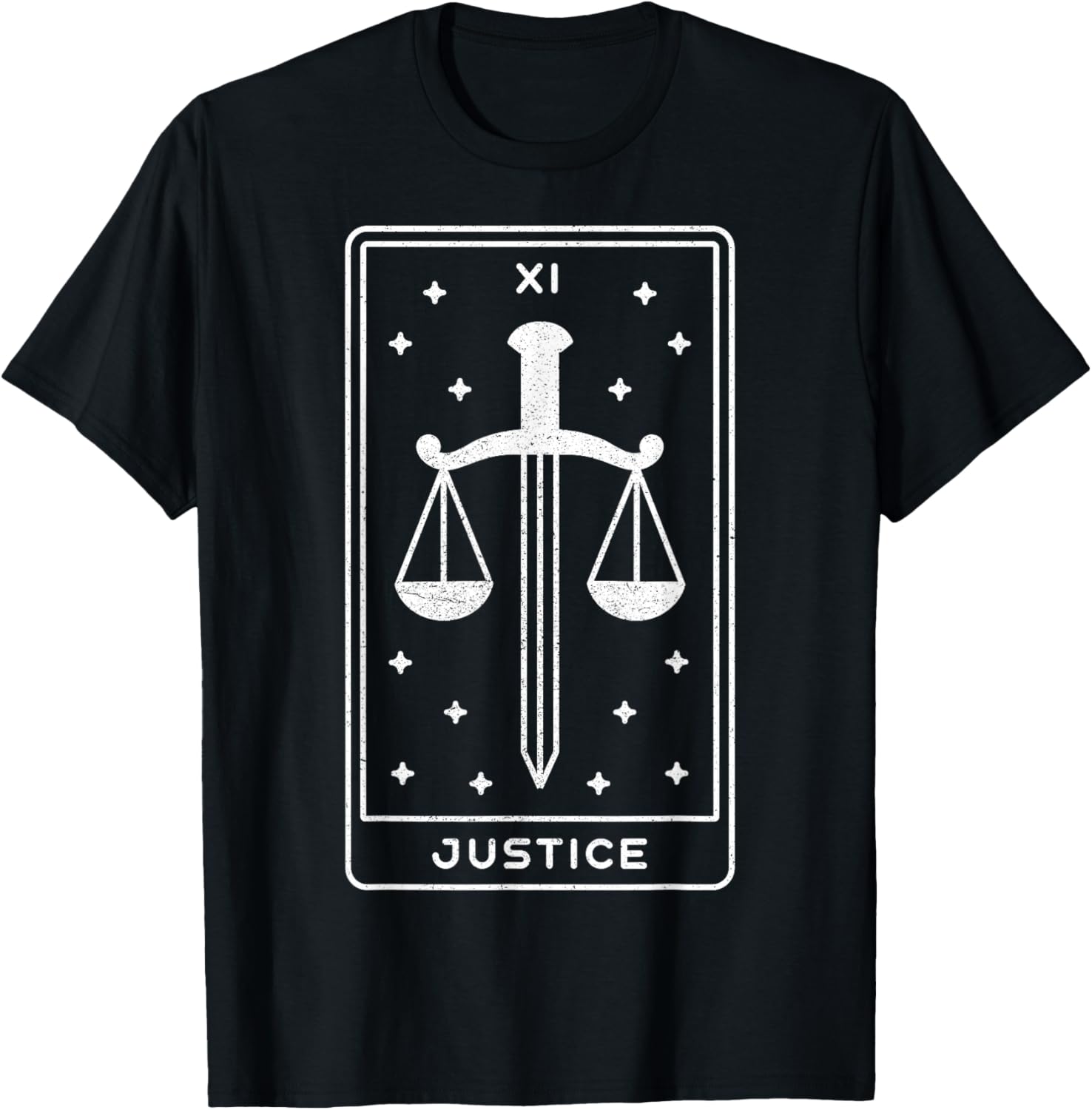 Justice as Sword Scales \u2013 Cute Esoteric Occult Tarot Card