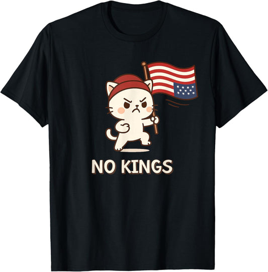 American Flag Upside Down Chibi Cat No Kings