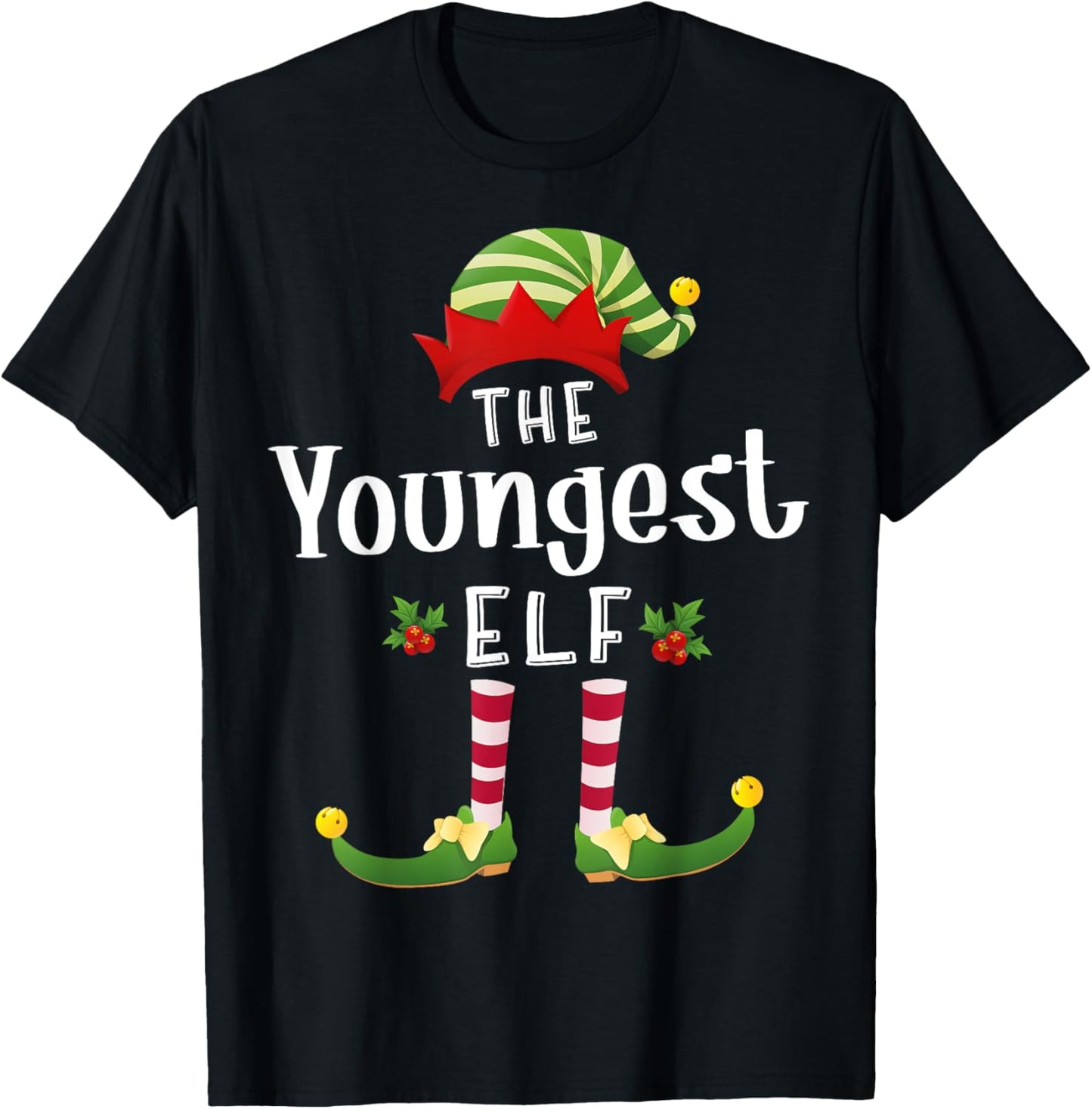 Youngest Christmas Elf Matching Pajama X-Mas Party