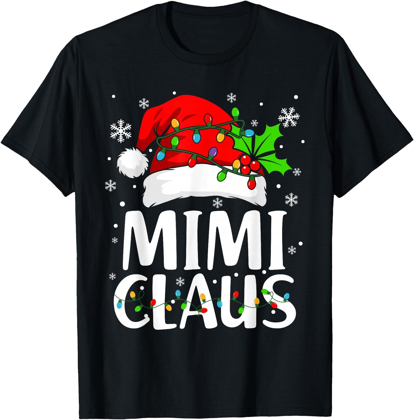 Mimi Claus Shirt Christmas Lights Pajama Family Matching