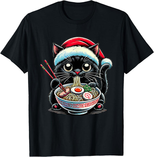 Cat Ramen Santa Hat Japanese Christmas Xmas