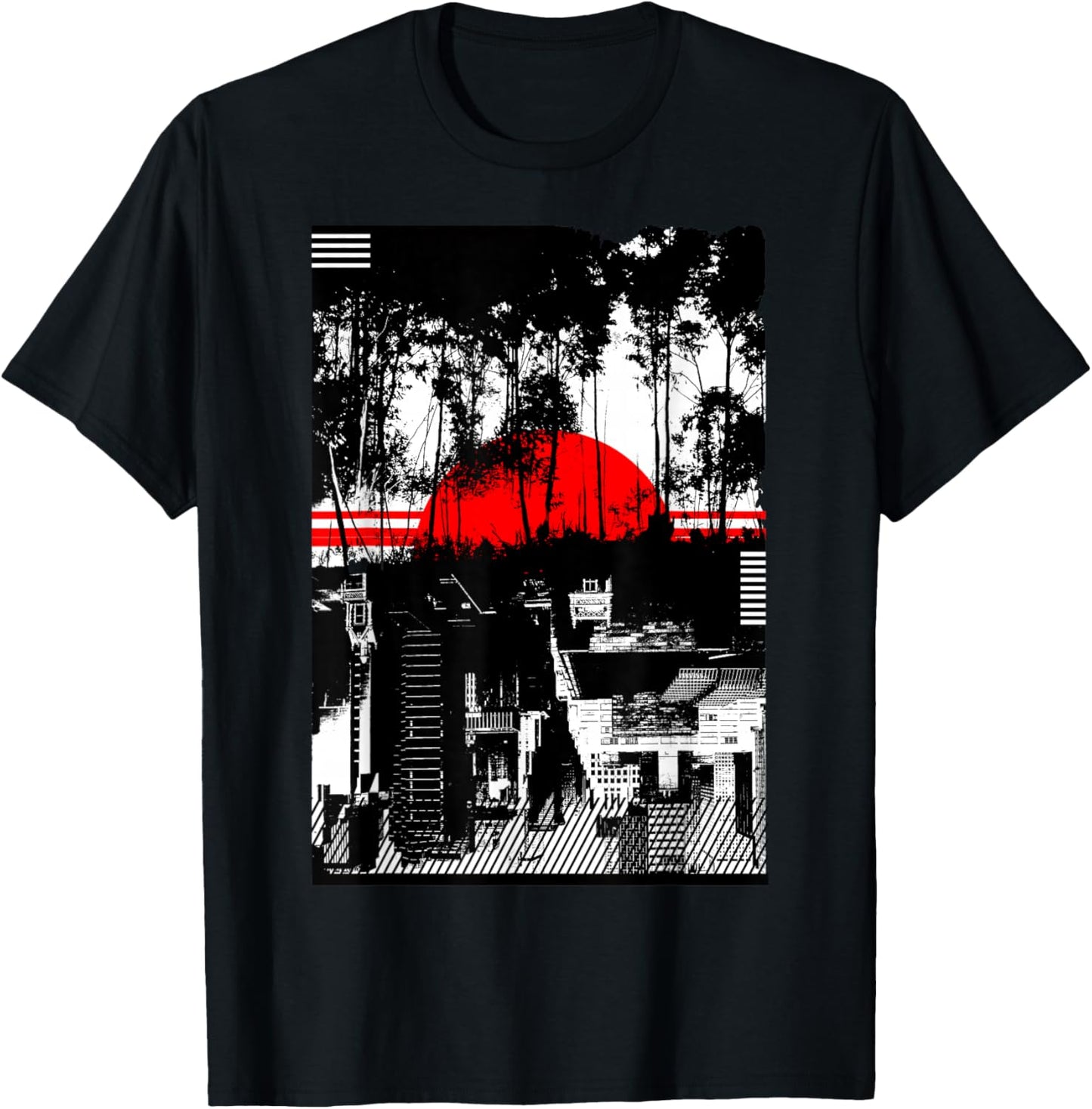 Urban City Silhouetted Tonal Black & White