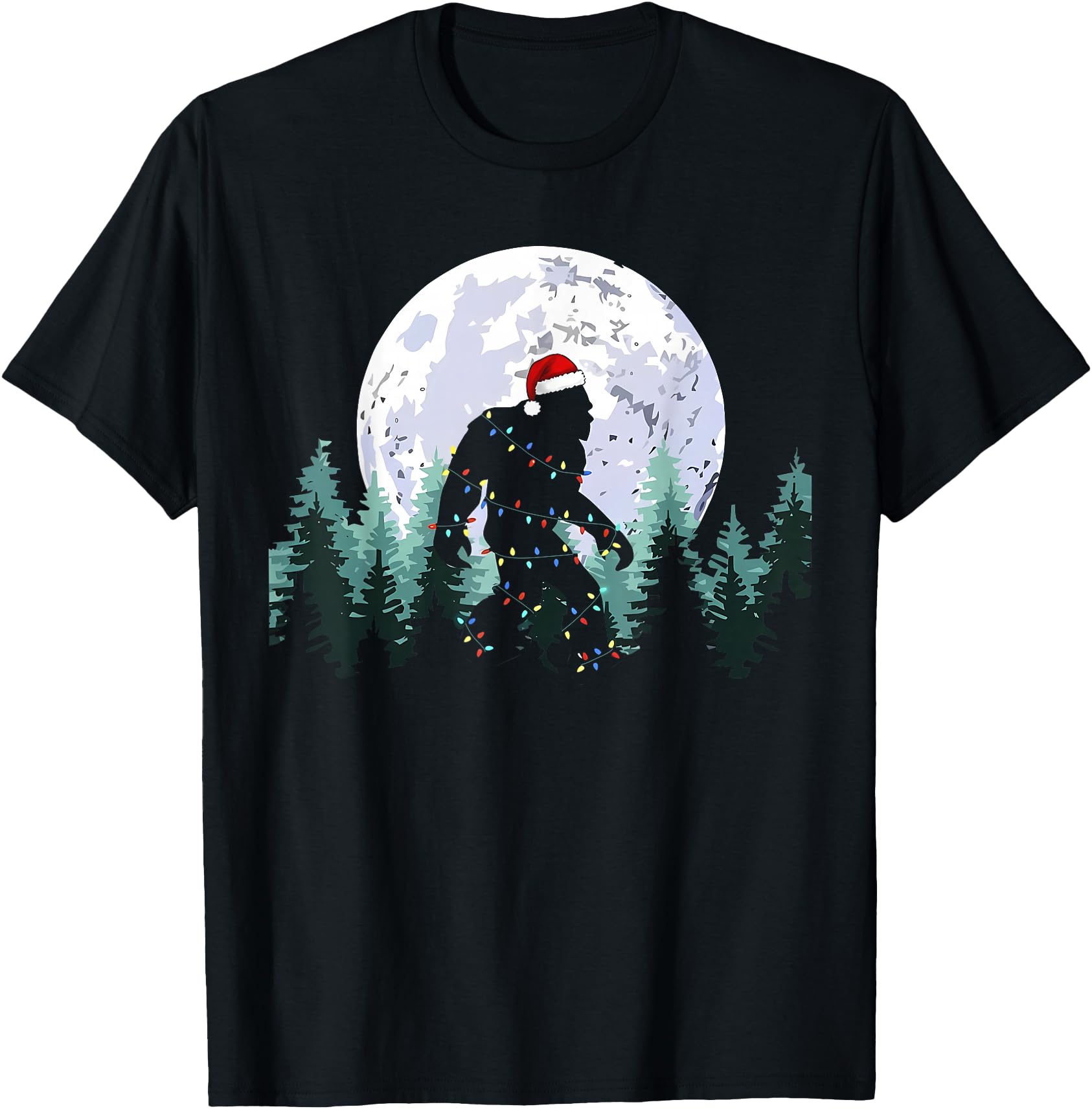 Christmas Bigfoot Sasquatch Tree Lights Funny Xmas Men Boys