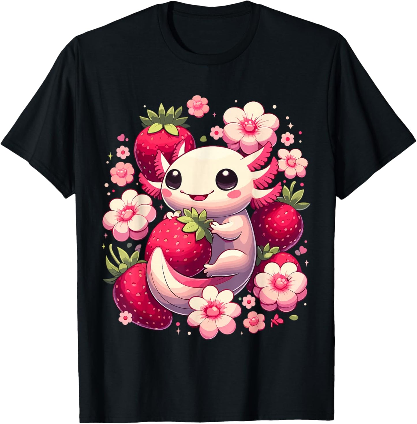 Cute Axolotl Kawaii Anime Axolotl Strawberry