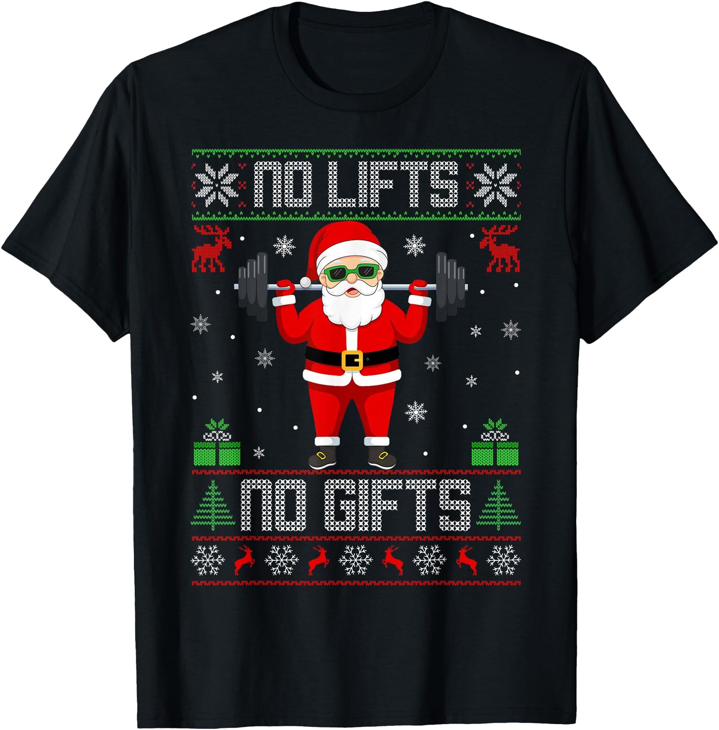 Weightlifting Workout Gym Santa Christmas Ugly Sweater Xmas