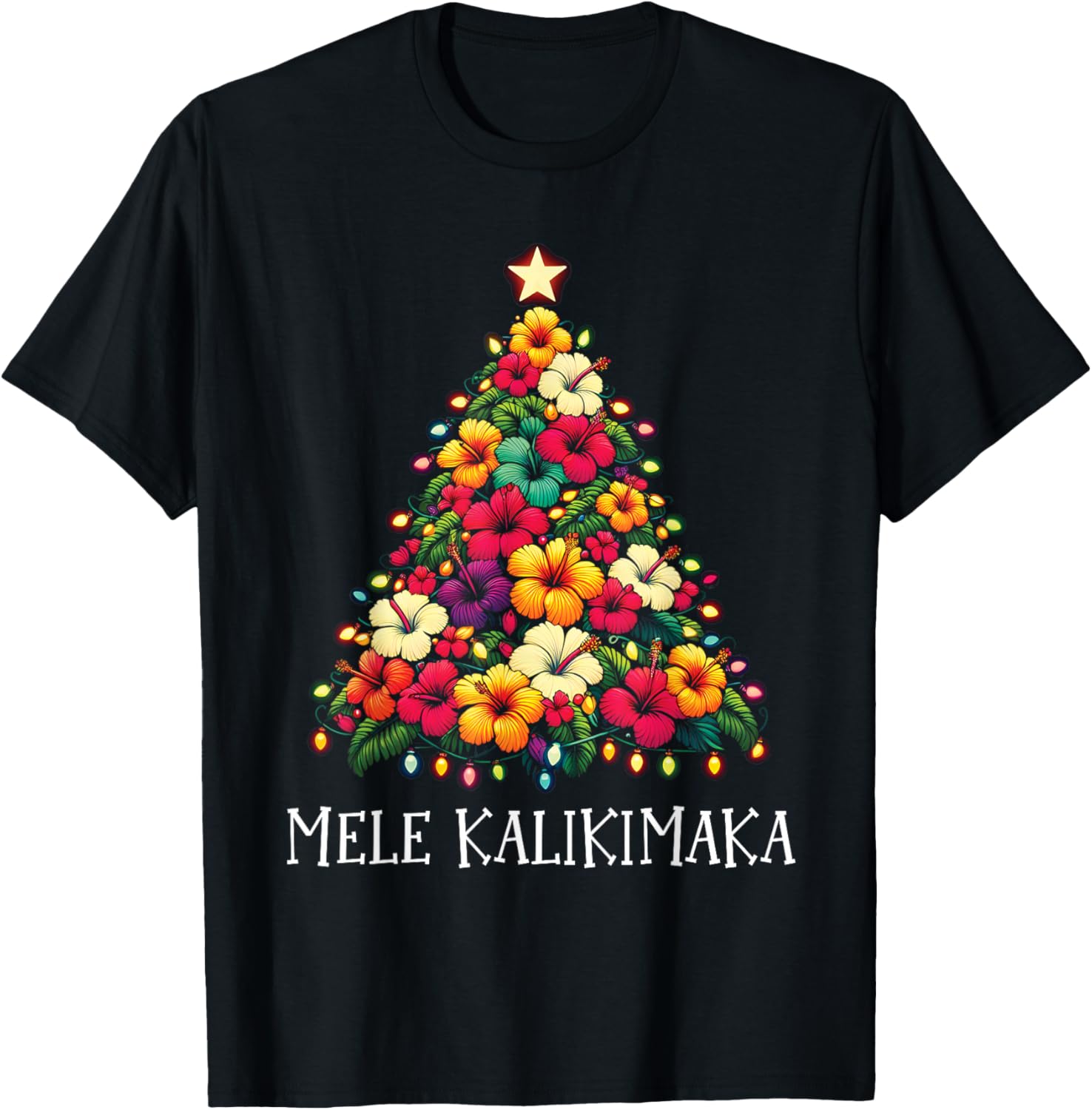 Mele Kalikimaka Hawaiian Christmas Tree Hawaii Tropical Xmas