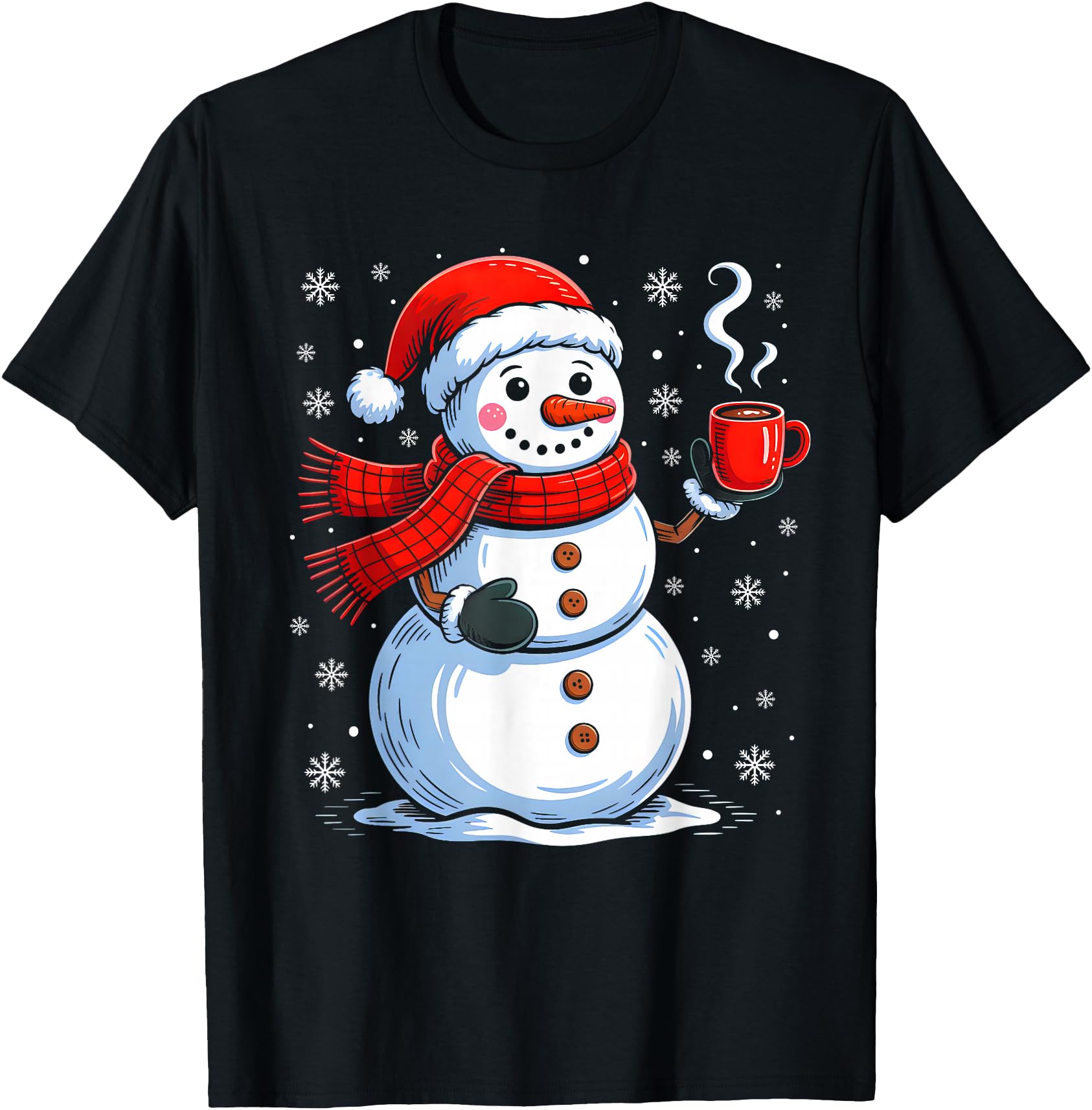 Cute Snowman Drinking Coffee Christmas Funny Xmas Pajamas