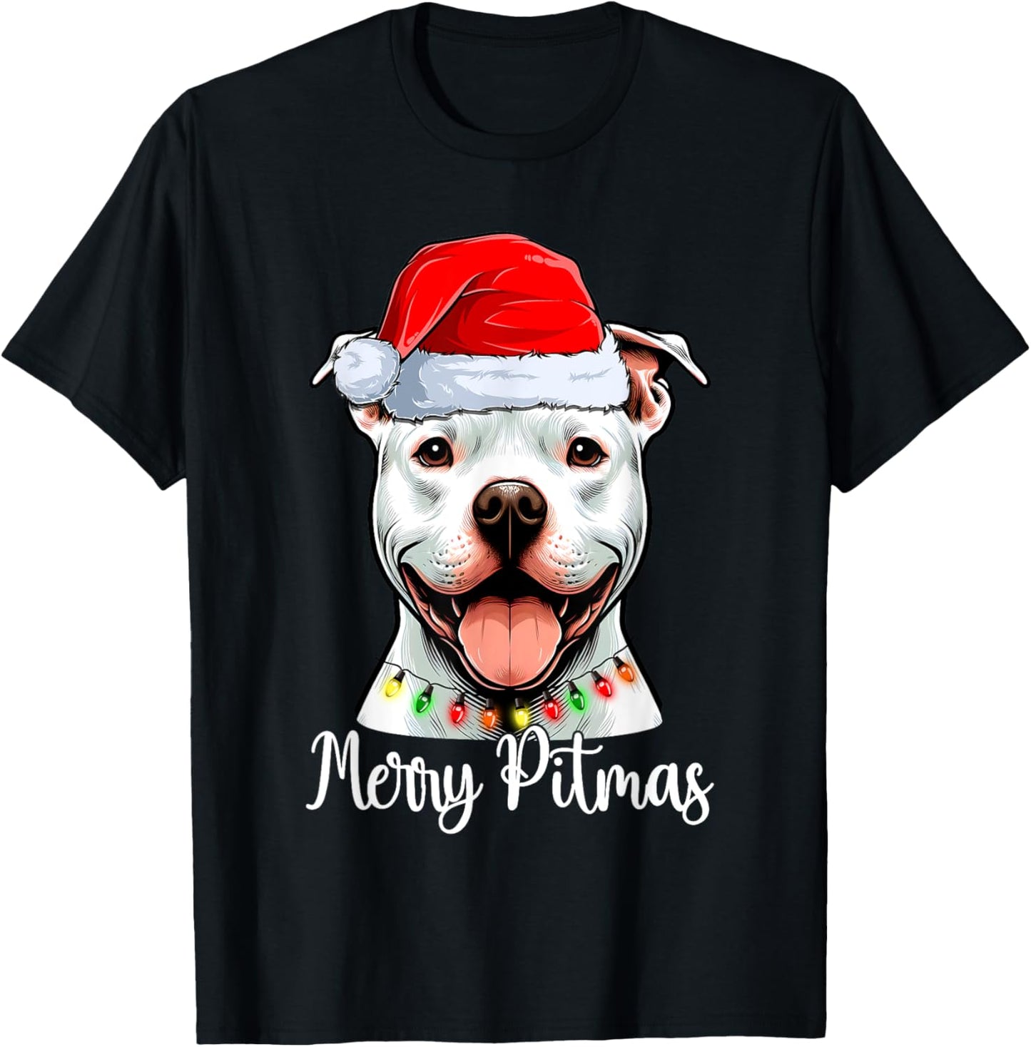 Pit Bull Santa Christmas Tree Lights Xmas Merry Pitmas
