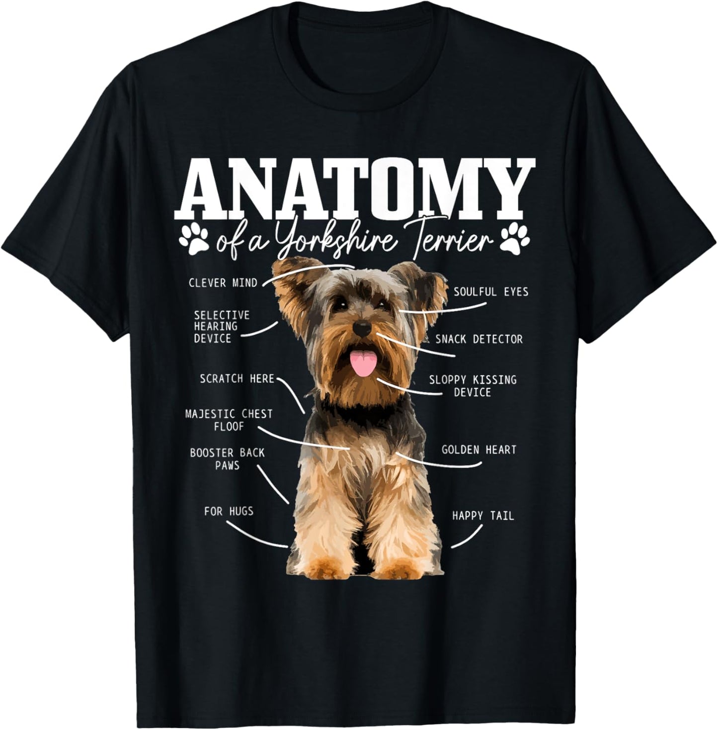 Anatomy Of A Yorkshire Terrier Funny Cute Dog Yorkie Mom Dad T-Shirt