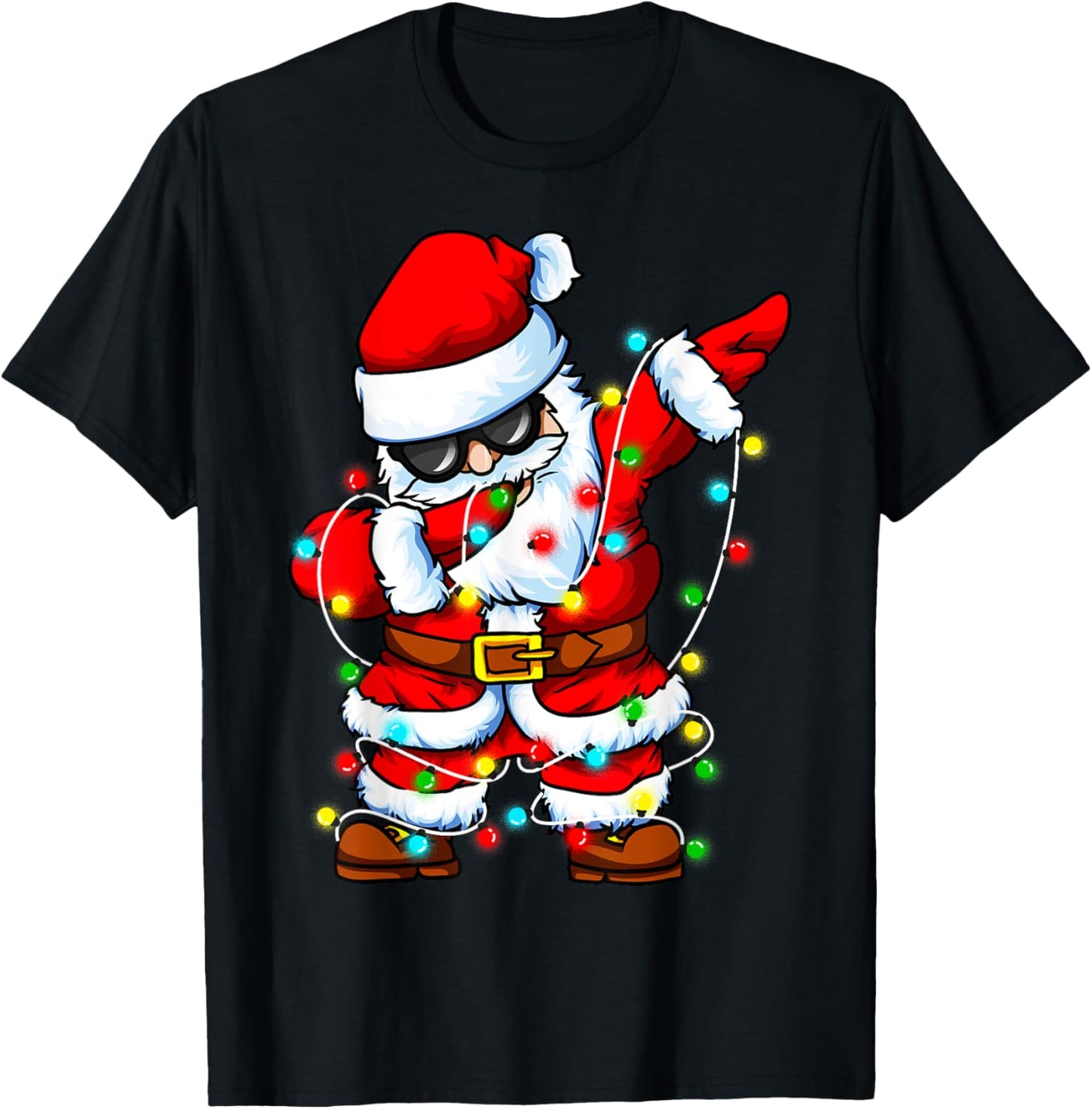 Dabbing Santa Claus Christmas Tree Lights Boys Kids Dab Xmas
