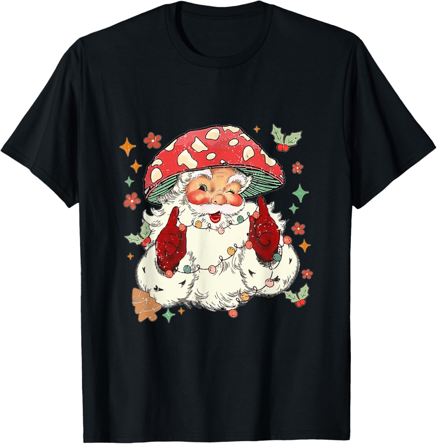 Cool Vintage Christmas Mushroom Santa Claus Face