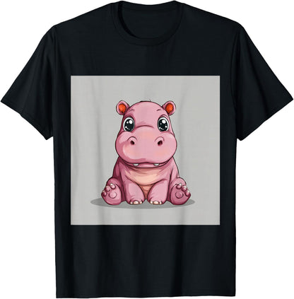 Cute Cartoon Hippo Chibi Style Cute Baby Hippo