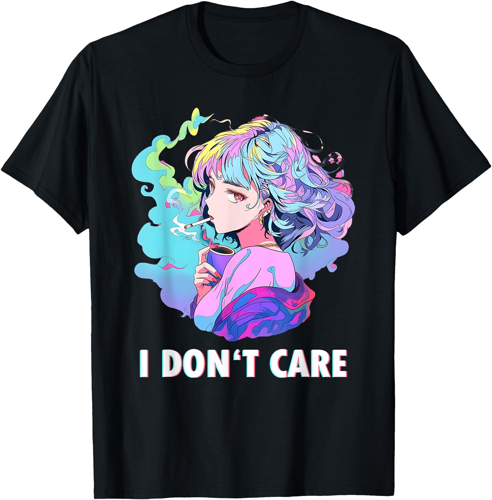 Aesthetic Vaporwave I Don't Care Japanese Anime Girl