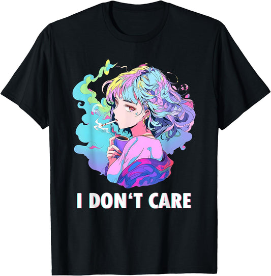 Aesthetic Vaporwave I Don't Care Japanese Anime Girl