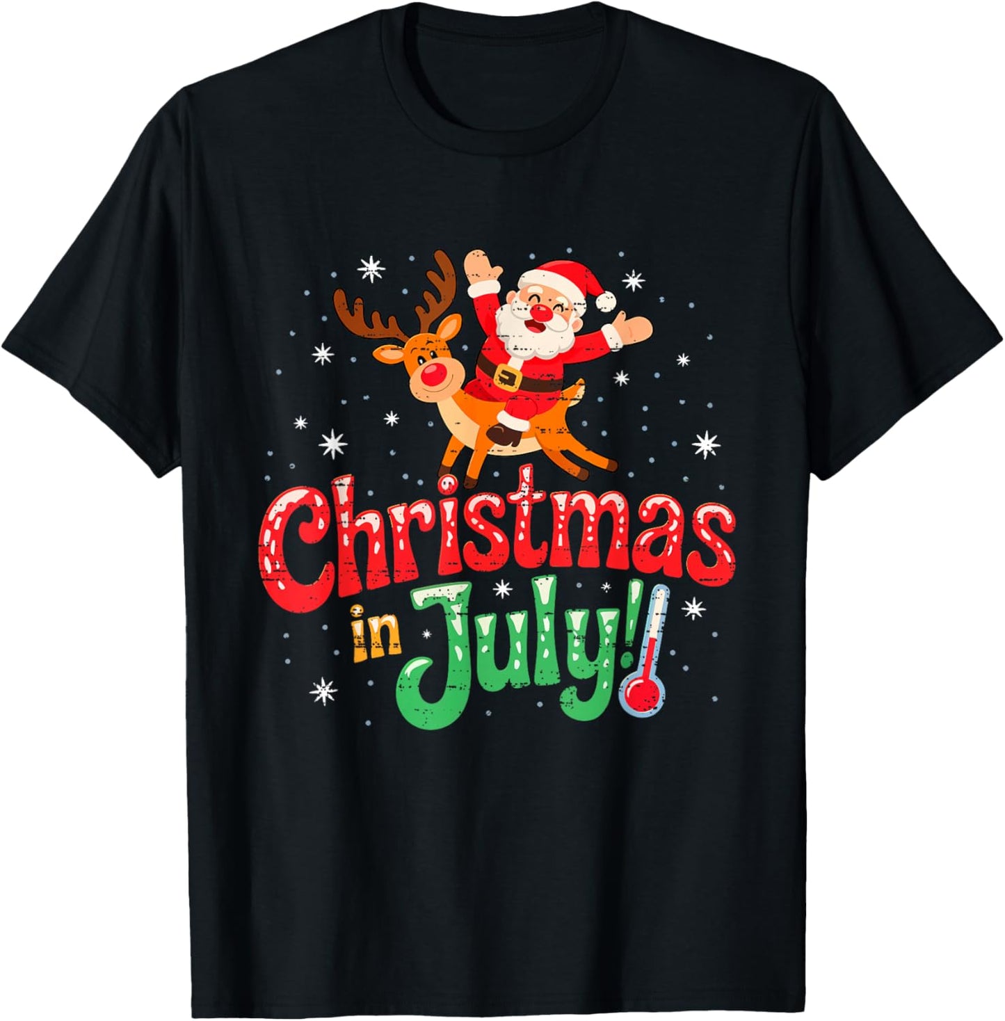 Santa Ridding Reindeer Christmas In July Summer Xmas Beach
