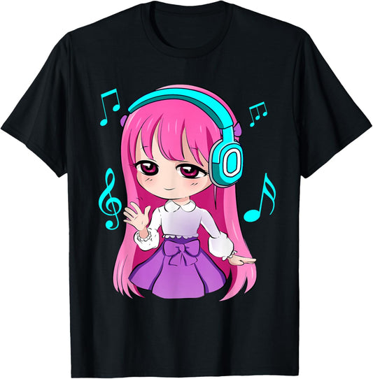 Anime and Music Girl for Teen chibi graphic Anime girl