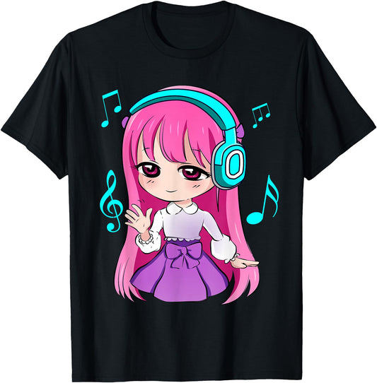Anime and Music Girl for Teen chibi graphic Anime girl