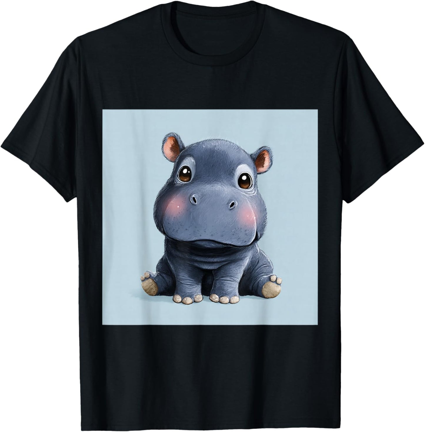 Cute Cartoon Hippo Chibi Style Cute Baby Hippo