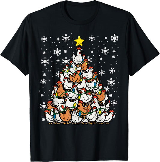 Christmas Chickens Xmas Tree Hens Farm Farmer Women Kids Men